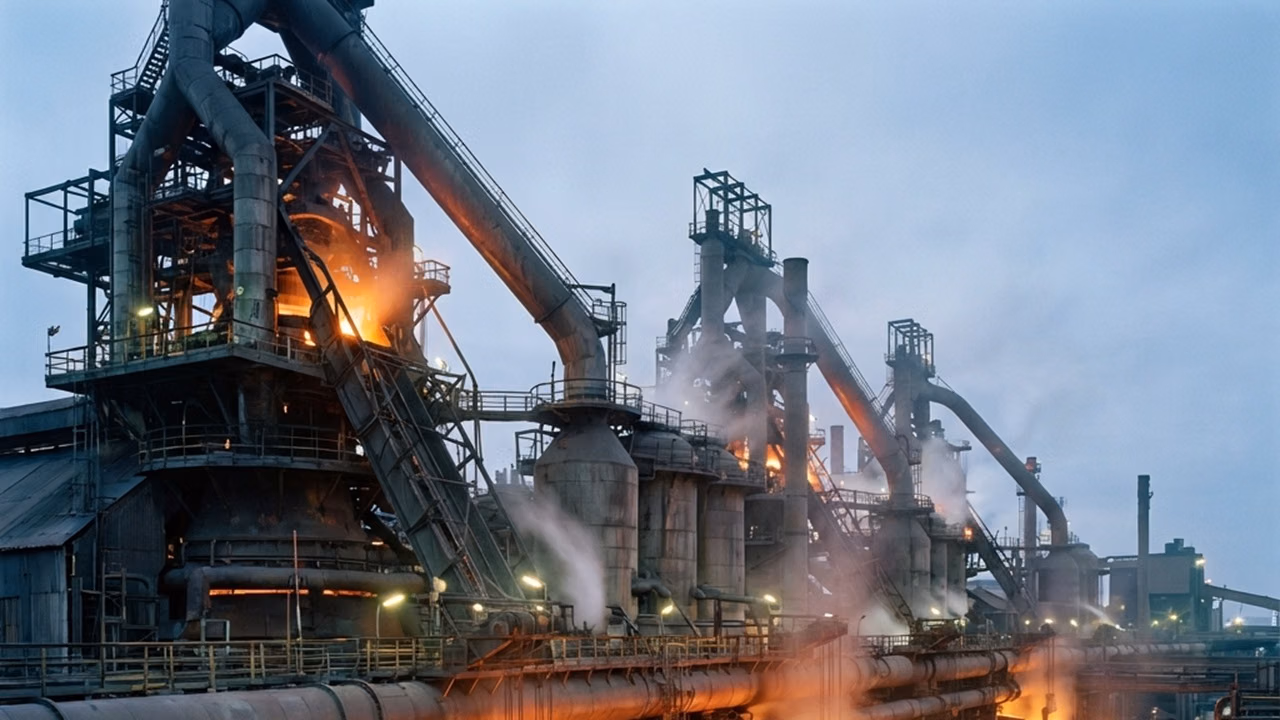Blast furnaces at an integrated steel plant of the kind Cybs Innovations builds software for